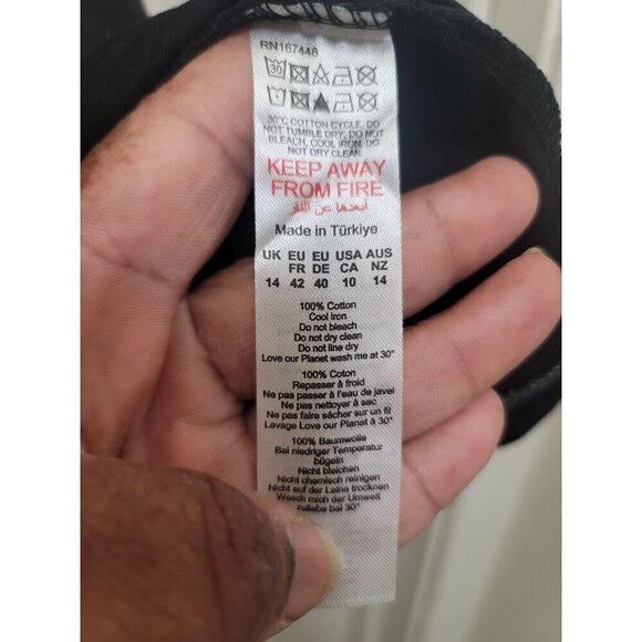 Boohoo Men's Athletics Black Front Embroidery T-Shirt Size 10 - Picture 7 of 8